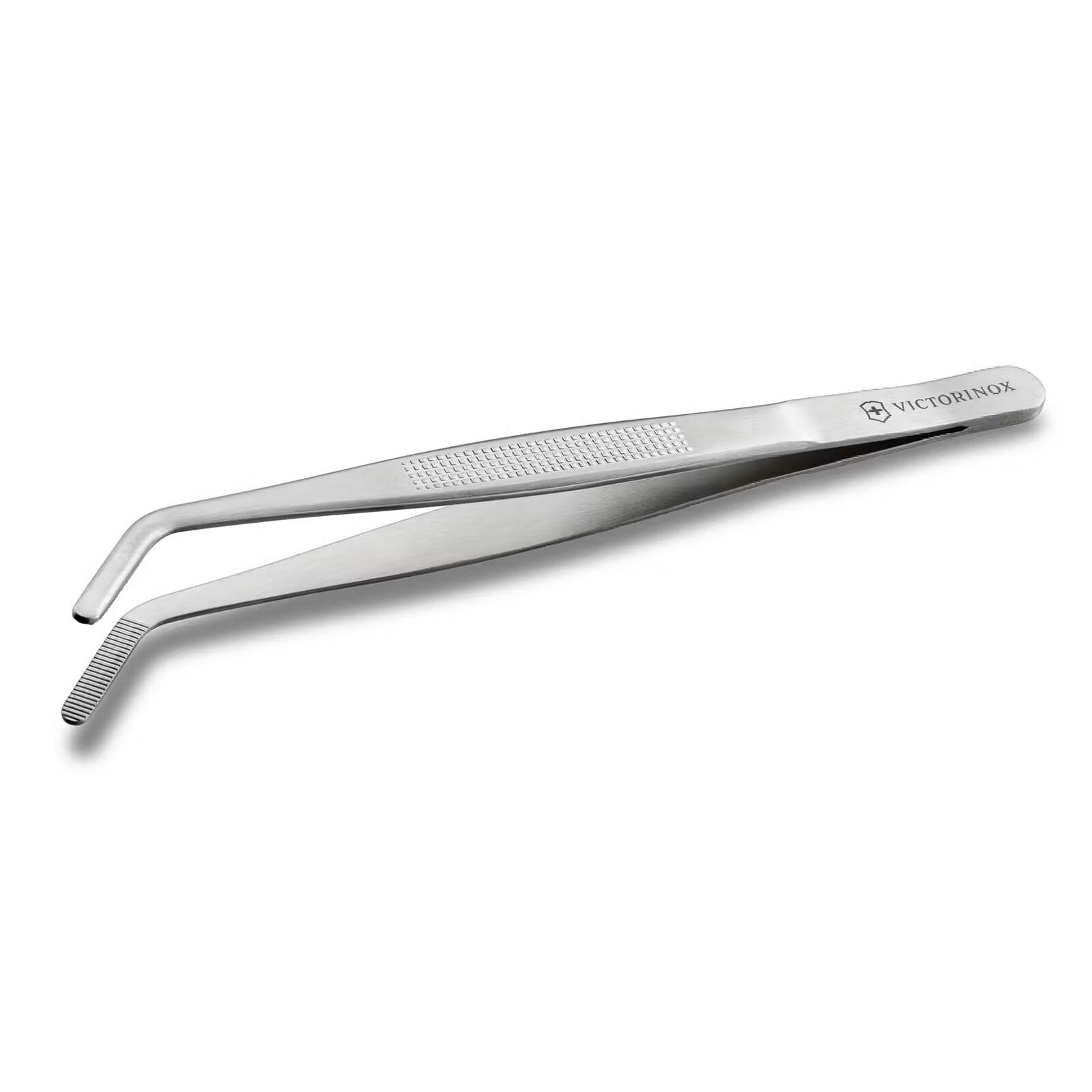 Zahnutá pinzeta pre kuchárov 16 cm, zahnutá špička, strieborná, nerezová oceľ, Victorinox