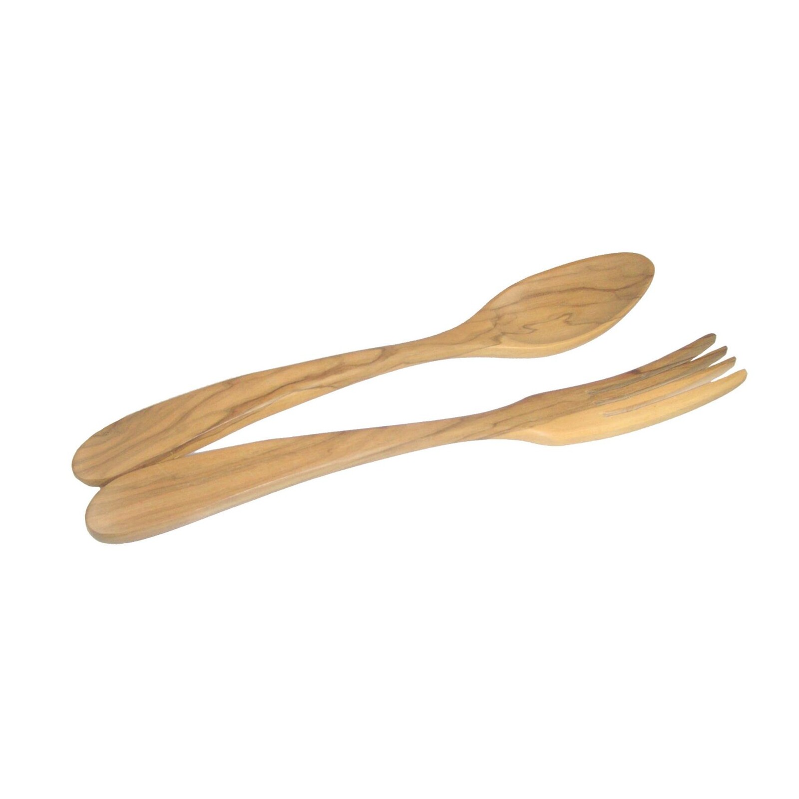 Súprava šalátových lyžíc 30 cm, sada 2 ks, hnedá, olivové drevo, Lion Sabatier