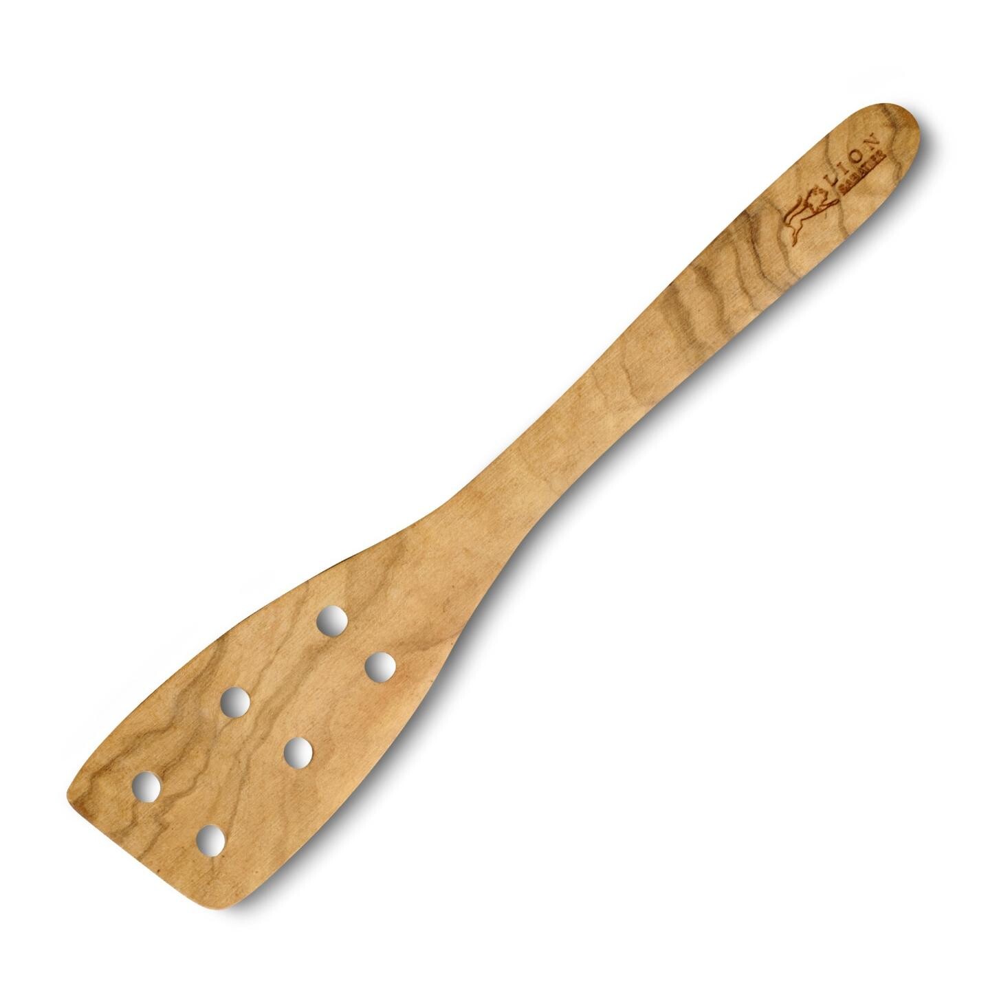 Kuchynská obracačka 30 cm, s otvormi, hnedá, olivové drevo, Lion Sabatier