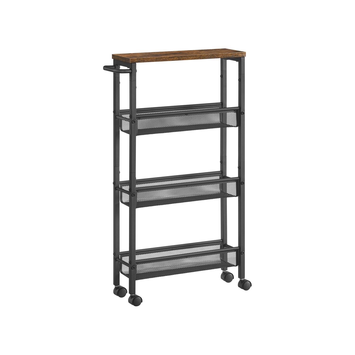 Pojízdný kuchyňský vozík Vasagle Compi 41 cm hnědý/černý