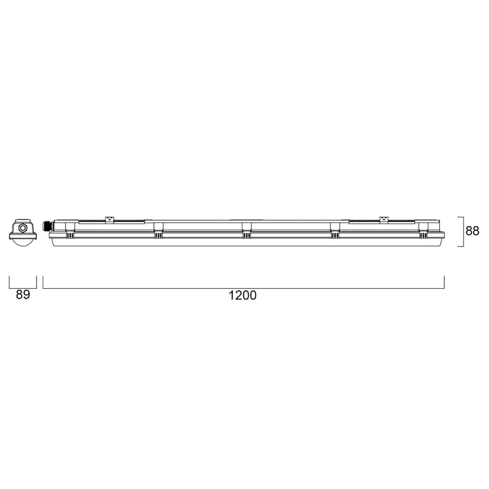 LED svietidlo s senzorom RESISTO, sivé, 120 cm, 17 W, 840, IP66