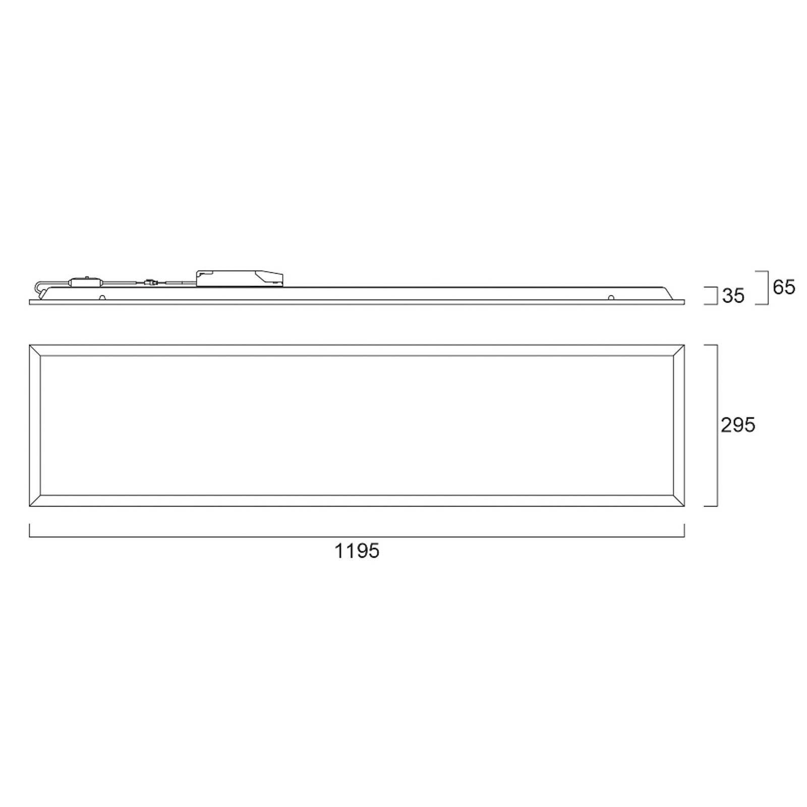 Vstavaný LED panel START, biely, 120 × 30 cm, DALI, CCT 33 W, UGR19
