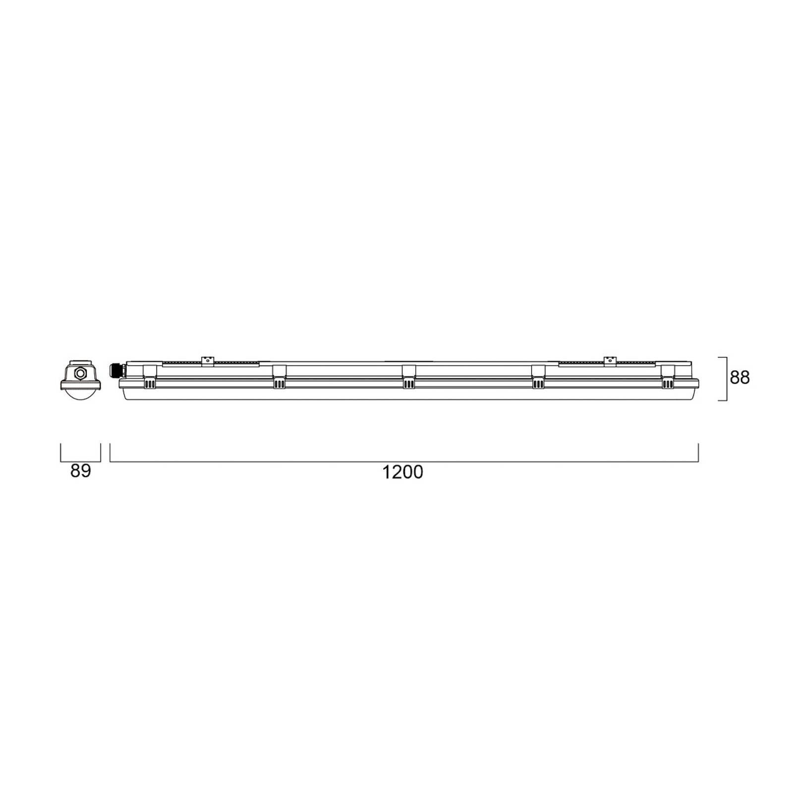 LED svietidlo RESISTO, svetlosivé, 120 cm, 17 W, 840 IP66