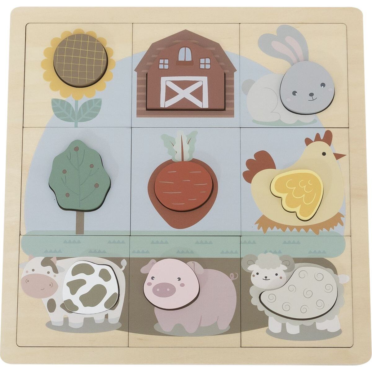 BABU Edukatívne puzzle Farma - 12 dielikov