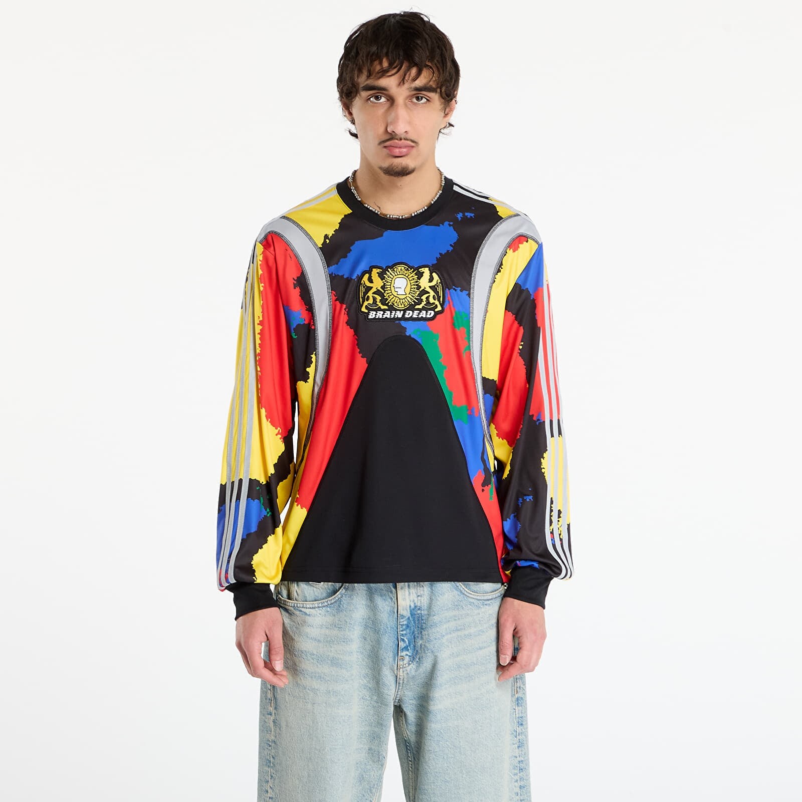 Dres adidas Brain Dead Long Sleeve Jersey Black/ Eqt Yellow M