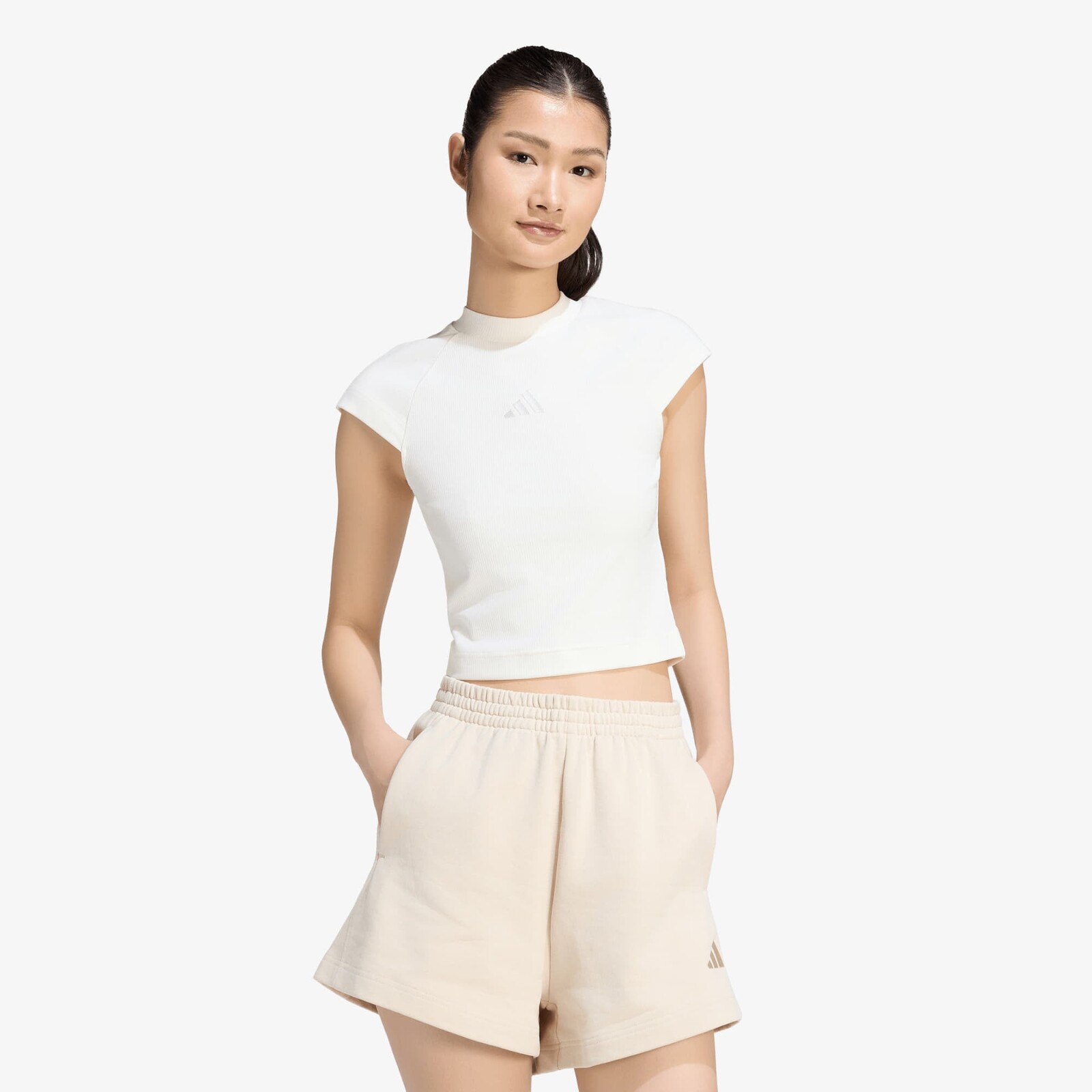 Tričko adidas Kit Small Logo Rib T-Shirt Off White L