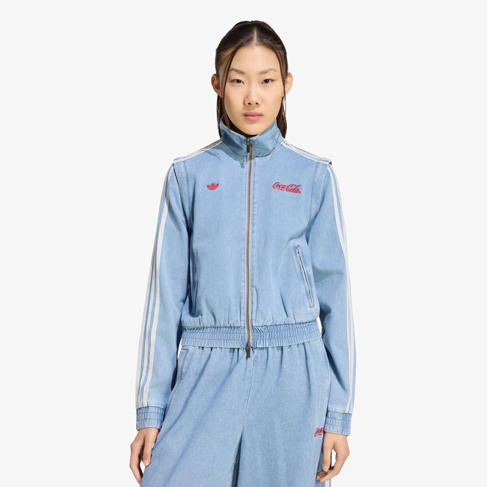 Bunda adidas x Coca Cola Firebird Reg Denim Track Top Light Denim S