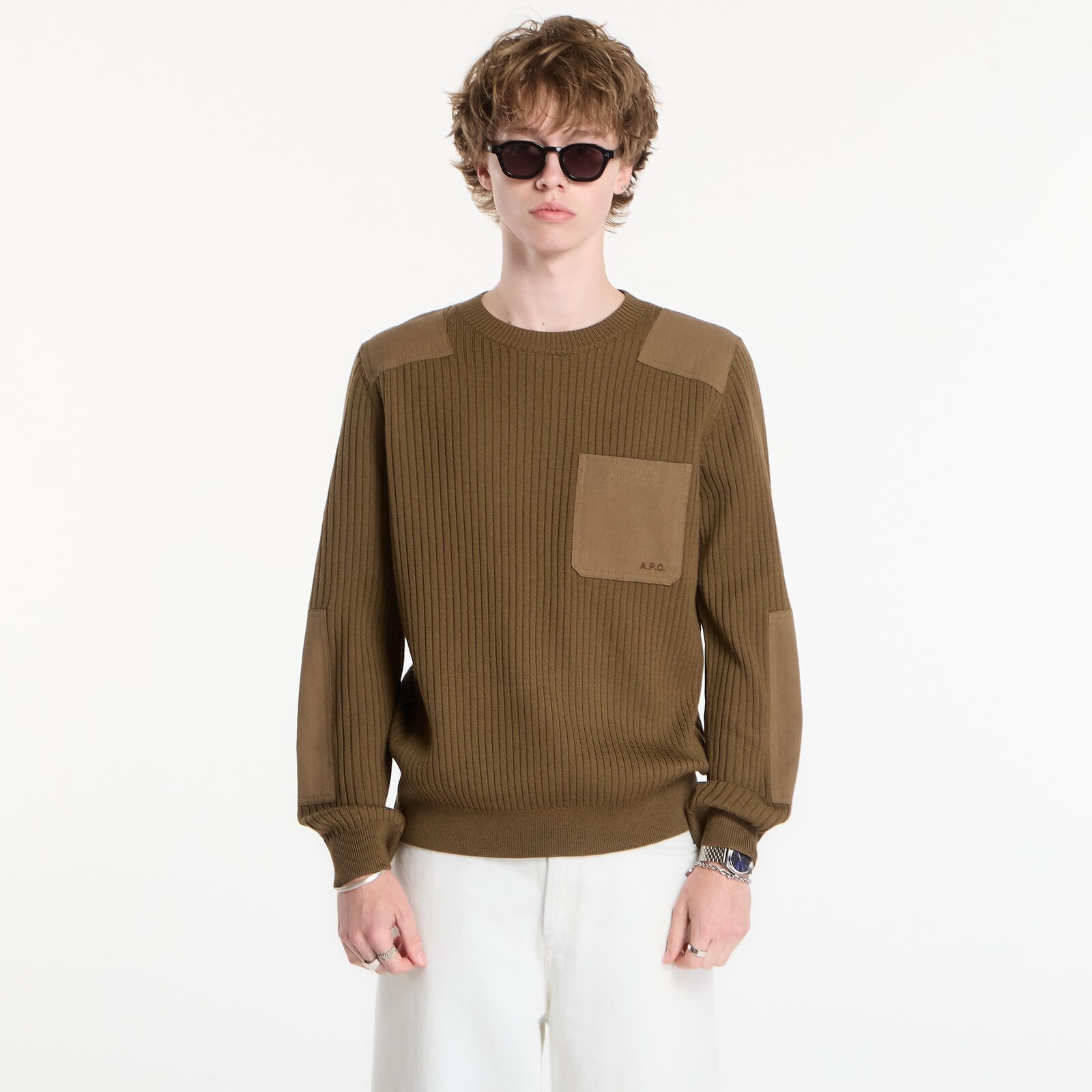 Sveter A.P.C. Pull Mallarme Olive S