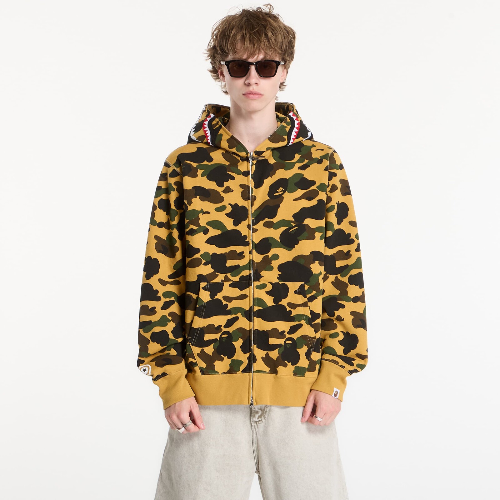 Mikina A BATHING APE 1st Camo Shark Full Zip Hoodie Yellow UNISEX M