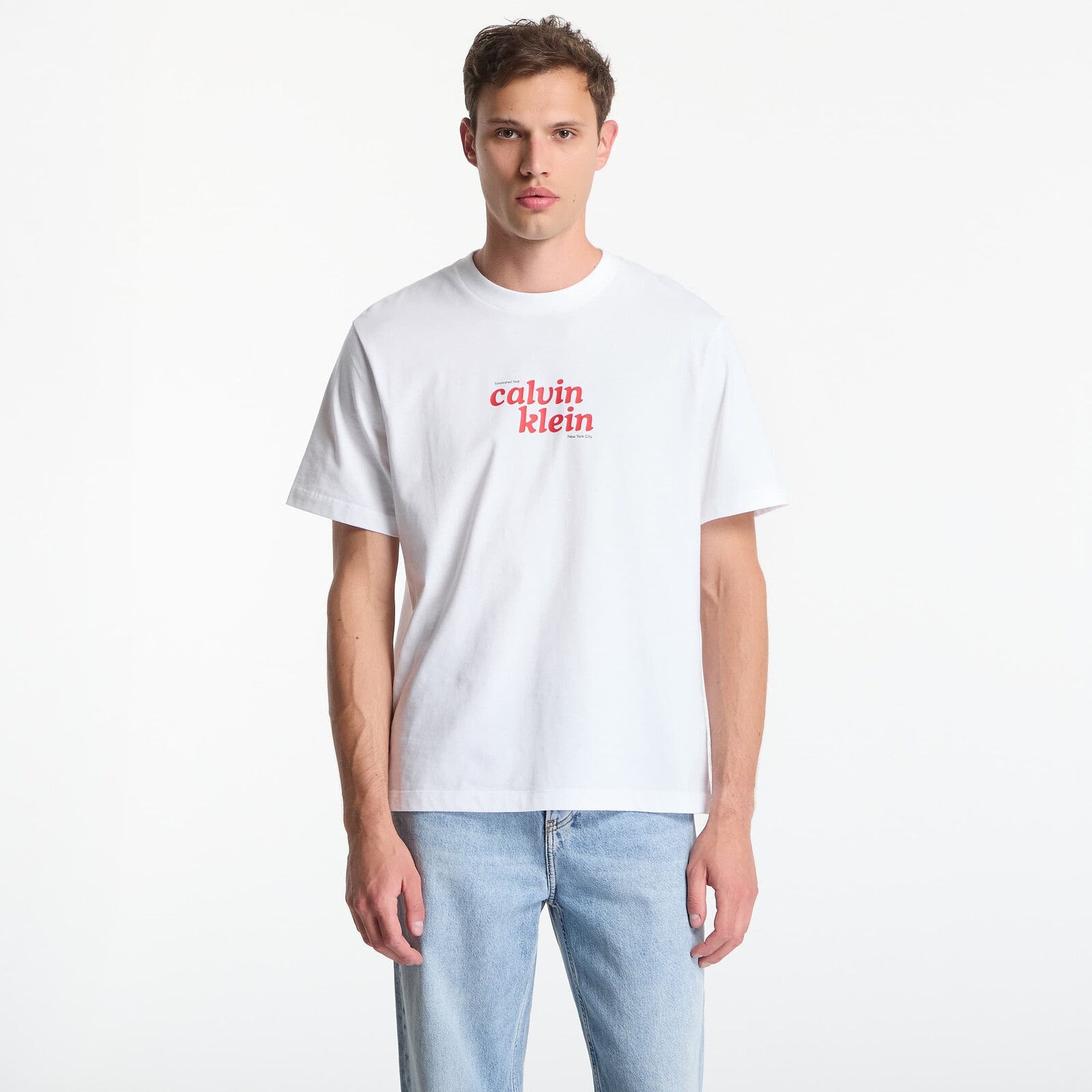 Tričko Calvin Klein Jeans Ss 20S Calvin Klein Trvl Font Graphic Tee Bright White L