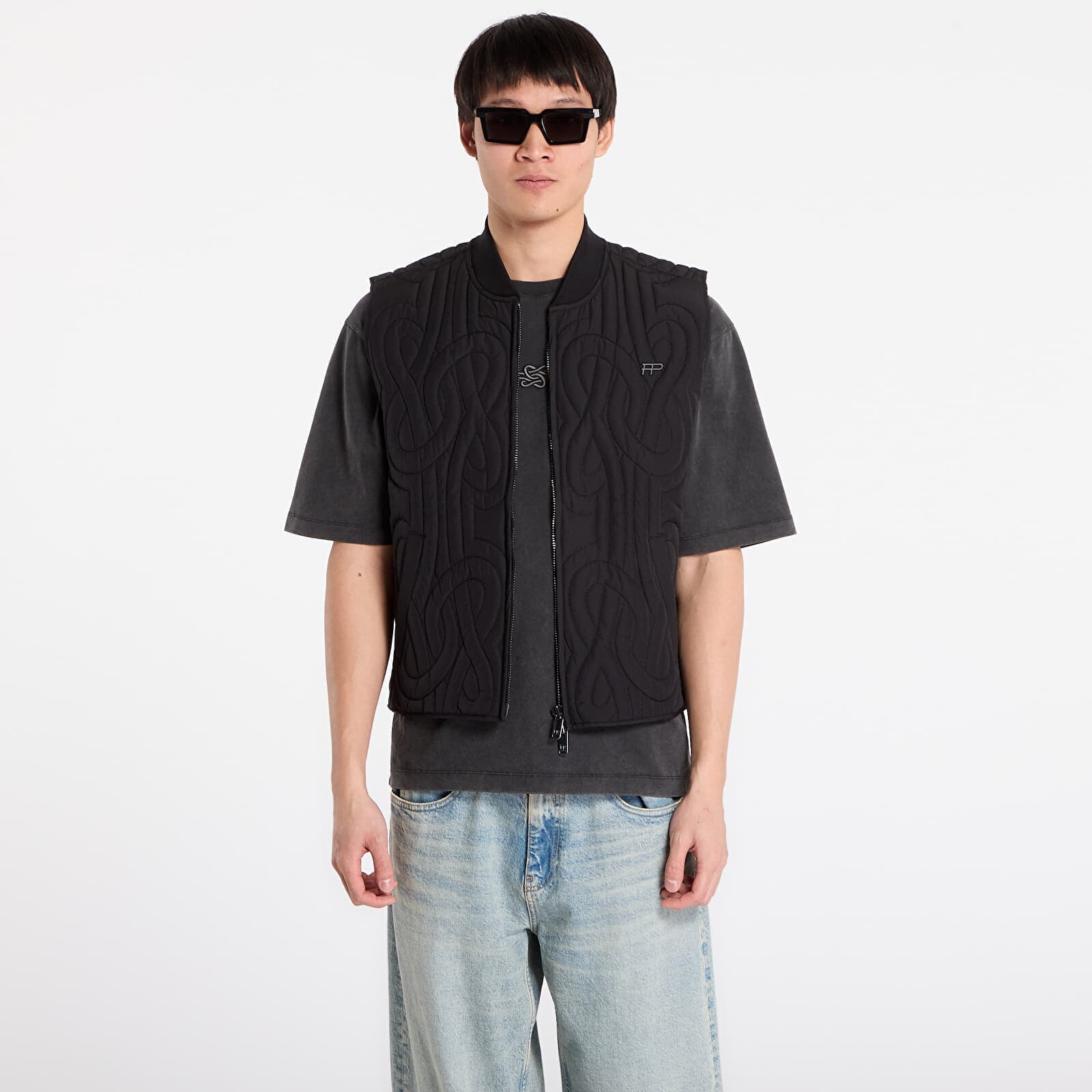 Vesta Filling Pieces Quilted Vest Black L