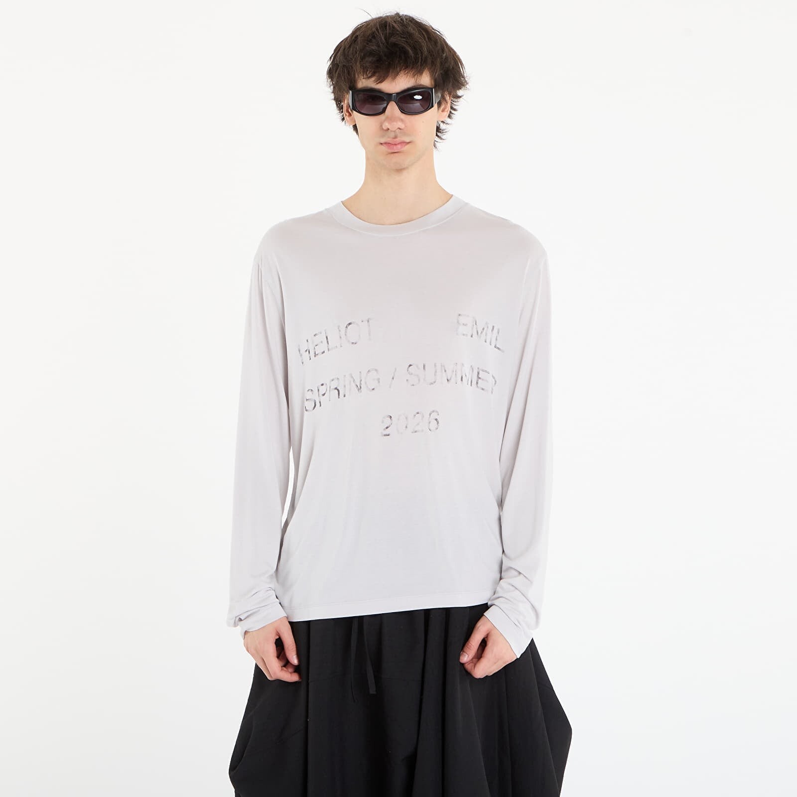 Tričko HELIOT EMIL Overo Ls T-Shirt Light Grey 46