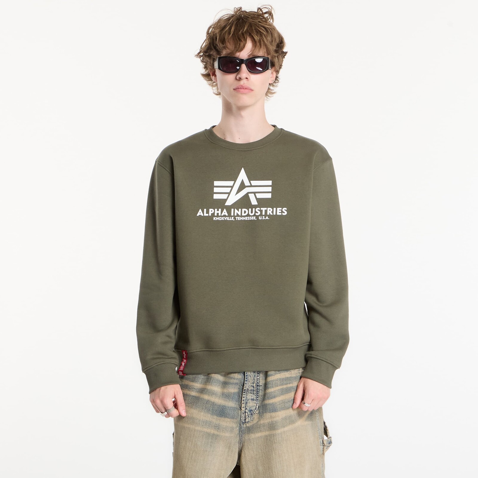 Mikina Alpha Industries Basic Hoody Small Logo II Dark Olive XXL