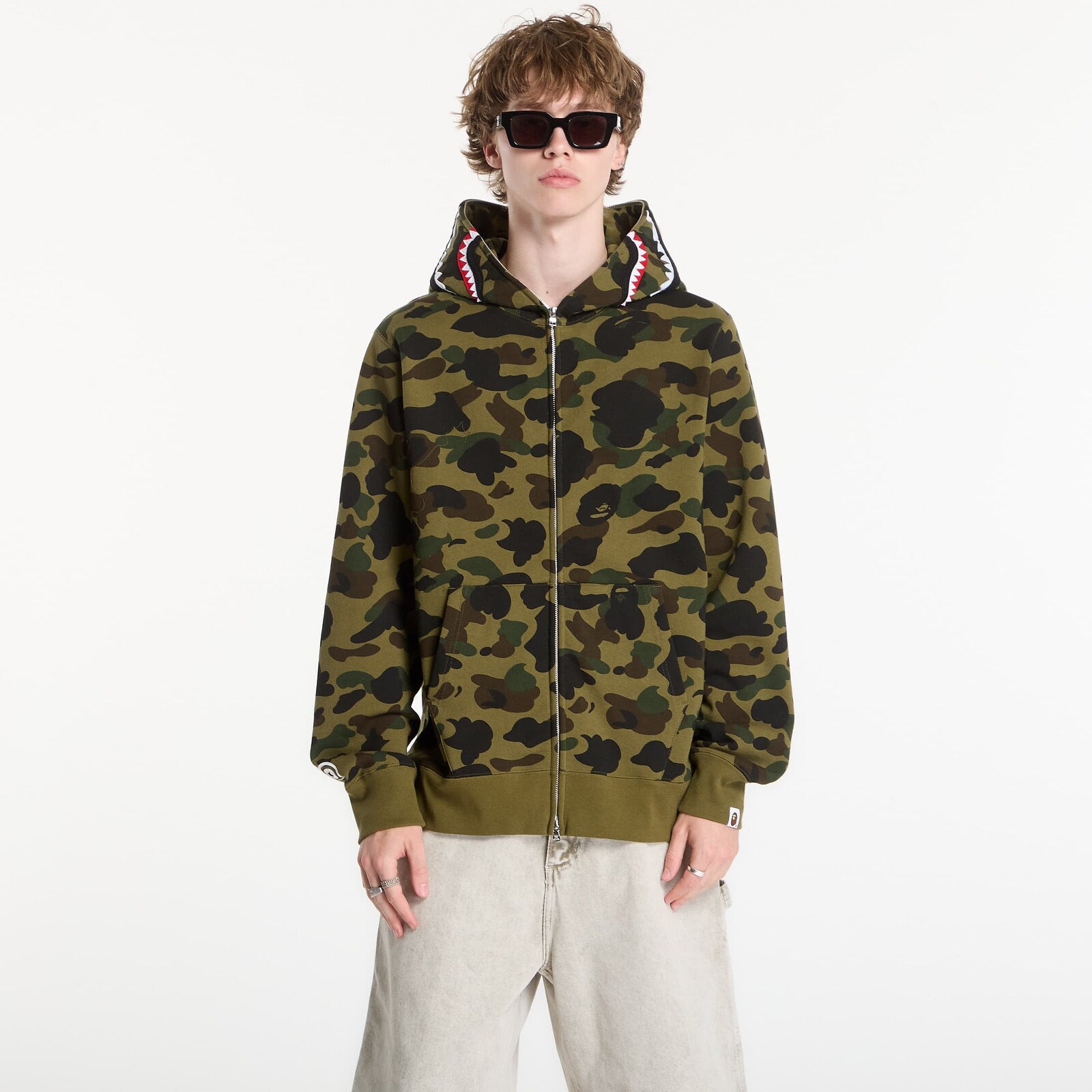 Mikina A BATHING APE 1st Camo Shark Full Zip Hoodie Green M