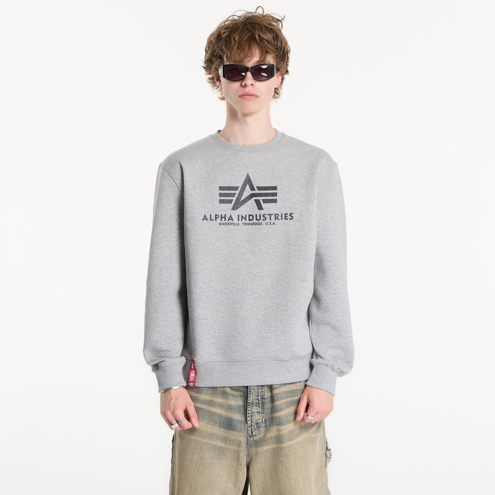 Mikina Alpha Industries Basic Hoody Small Logo II Grey Heather S