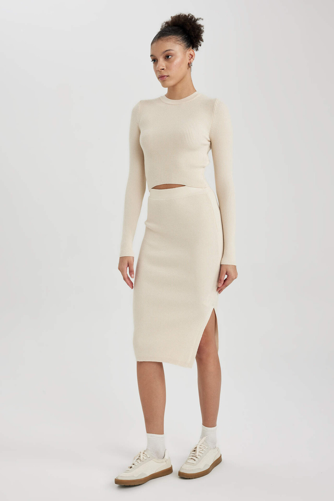 DEFACTO Cool Slim Fit Pletená Sukňa