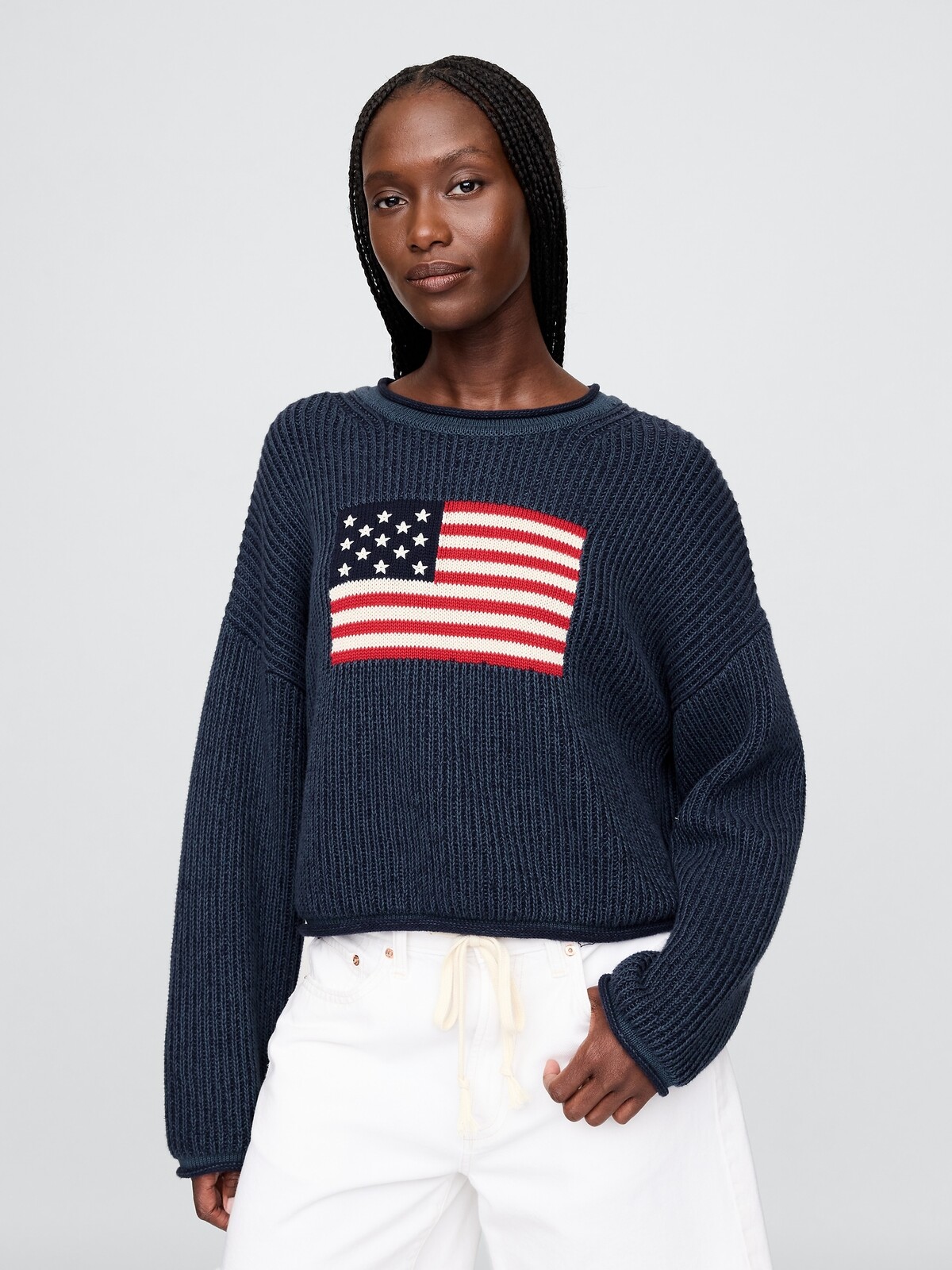GAP Oversize Crop Sweater Americana - Ladies