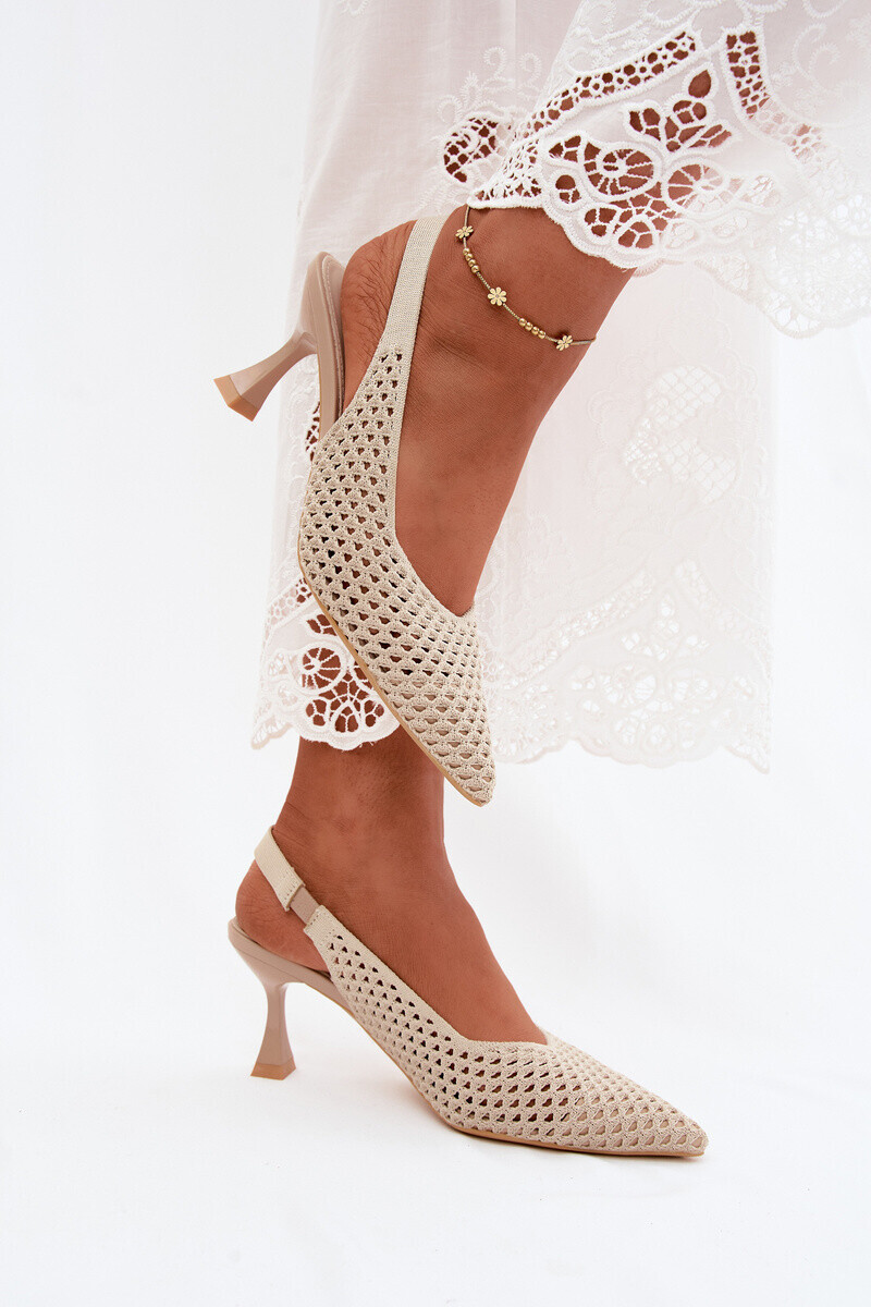 Boto Perforované sandále Hourglass Beige