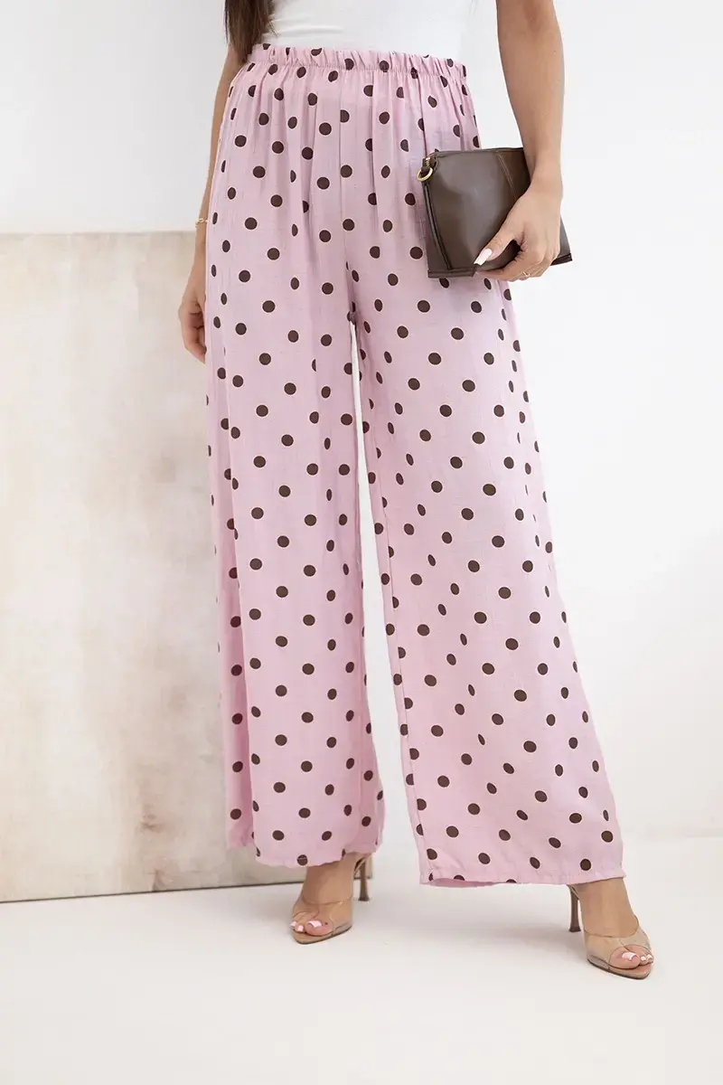 Dámske polka dot široké letné nohavice