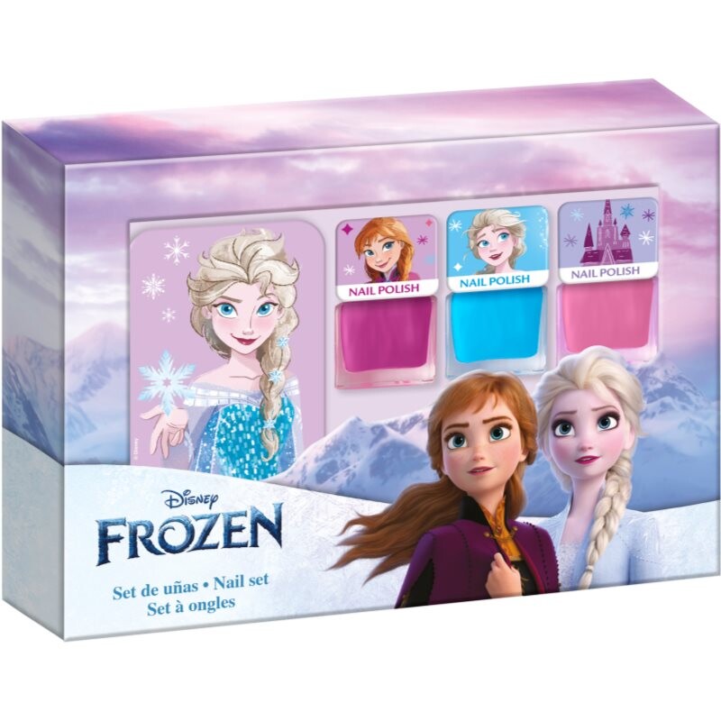 Disney Frozen Nail Set sada lakov na nechty 3y+ Pink, Blue, Pink 3x4.5 ml