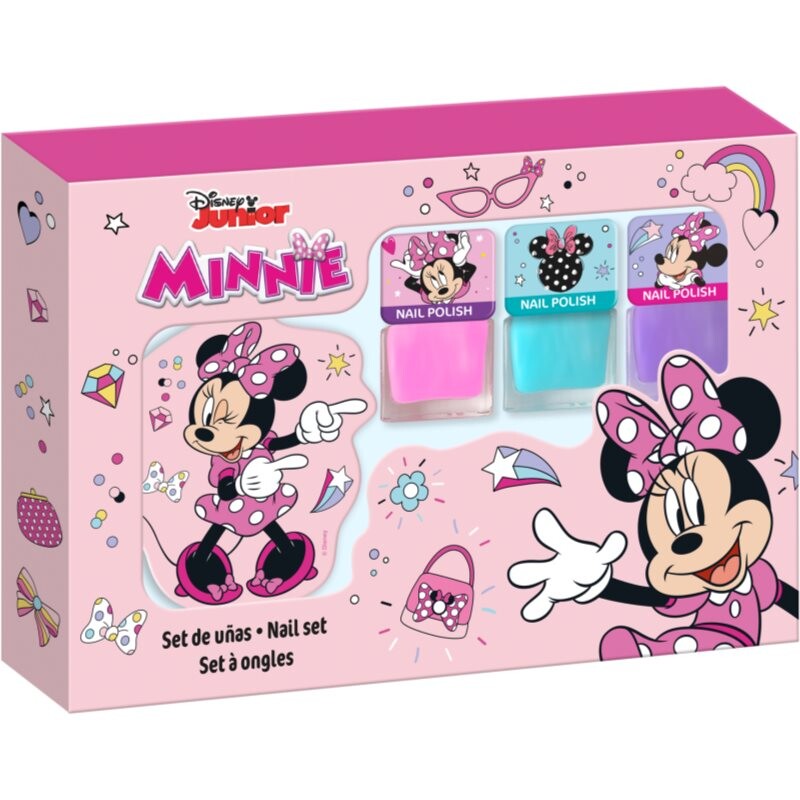 Disney Minnie Nail Set sada lakov na nechty 3y+ Pink, Blue, Purple 3x4.5 ml