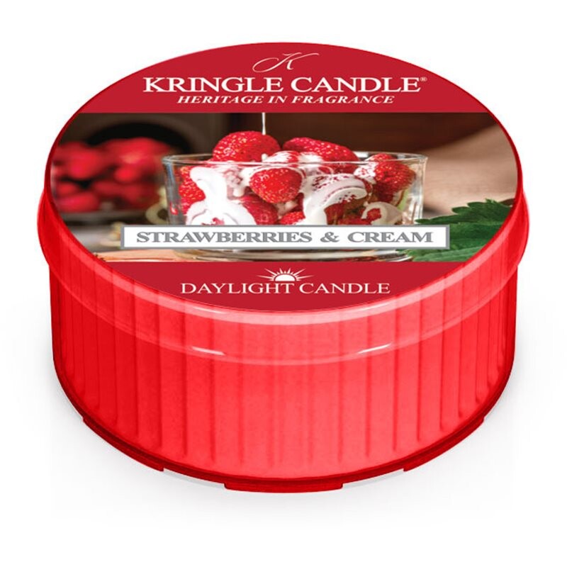 Kringle Candle Strawberries & Cream čajová sviečka 42 g