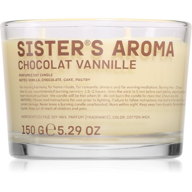 Sister's Aroma Chocolat Vannille vonná sviečka 150 g
