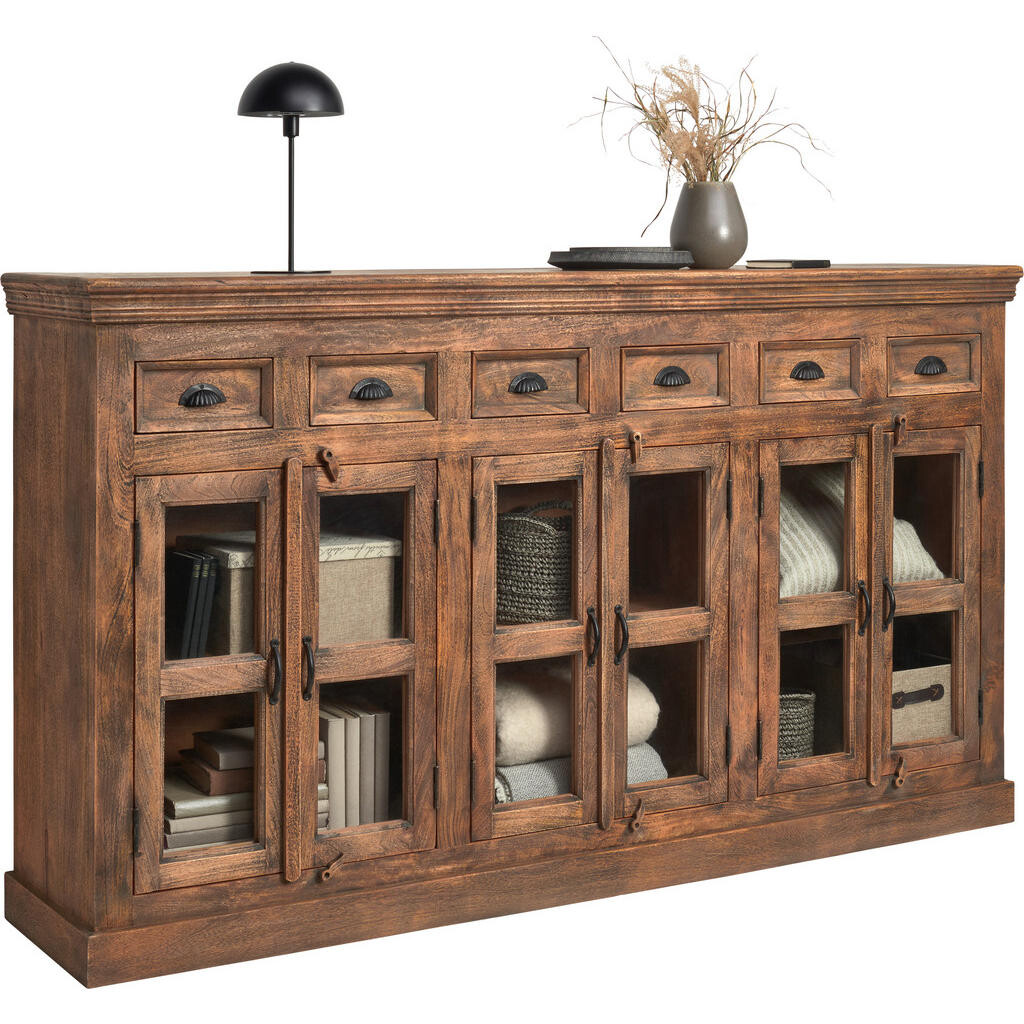 Ambia Home ŠIROKÁ KOMODA, mangové drevo, hnedá, 210/120/45 cm