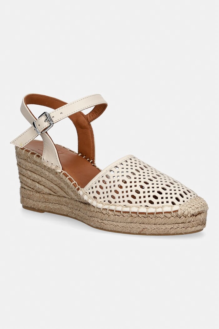 Billi Bi espadrilky na platforme po celej dĺžke dámske kožené