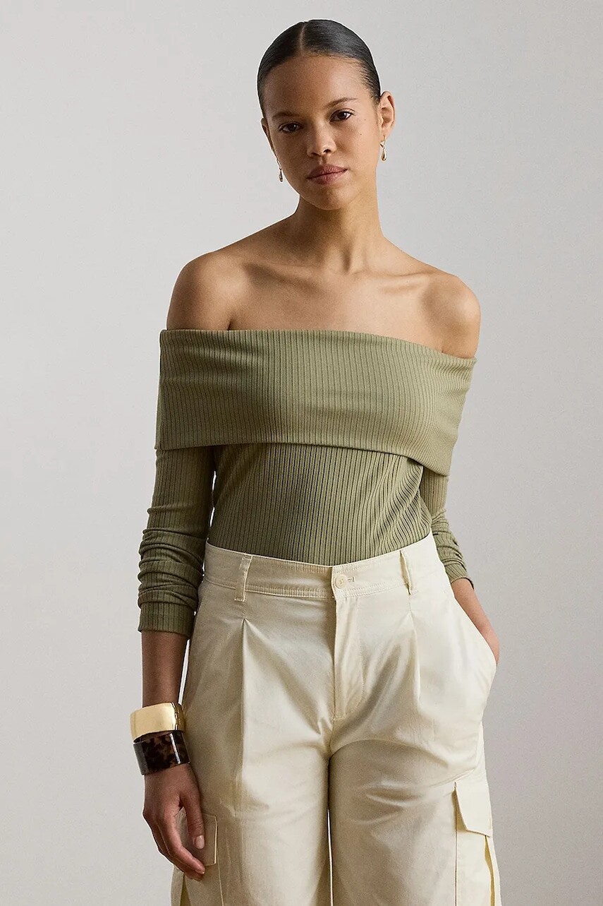 Lauren Ralph Lauren tričko s dlhým rukávom dámske s viskózou