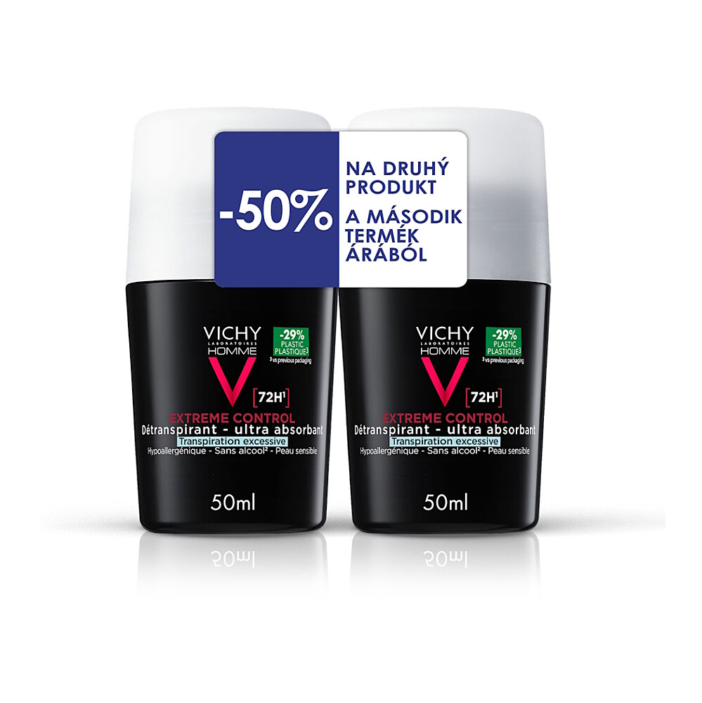 VICHY Homme Antiperspirant roll-on 72 hodín 2x 50 ml DUOPACK