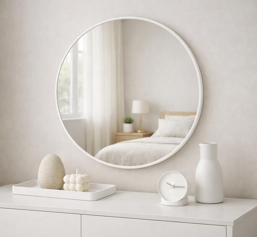Okrúhle dekoratívne zrkadlo FI80 WHITE
