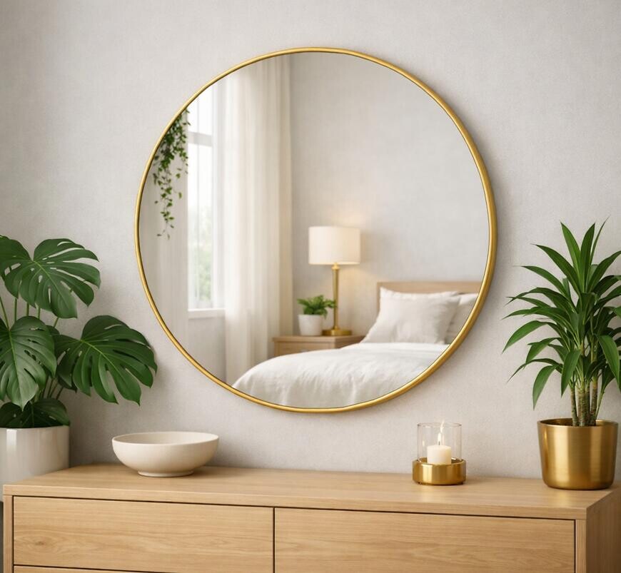 Okrúhle dekoratívne zrkadlo FI80 GOLD
