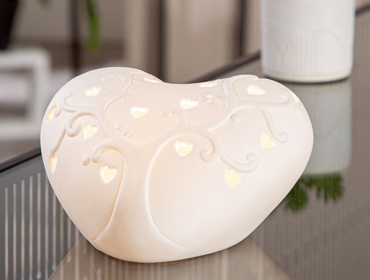 Porcelánové LED srdce 