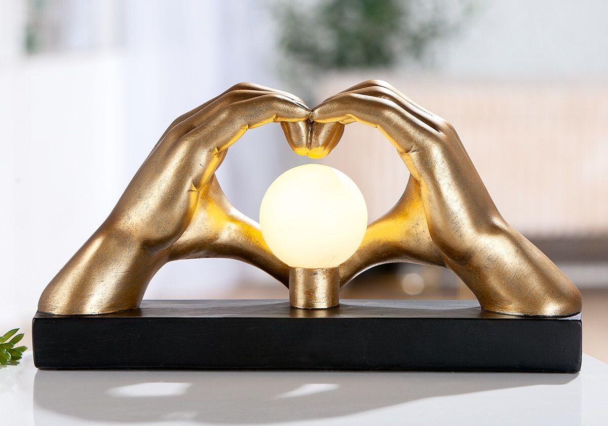 LED stolová lampa zlaté srdce