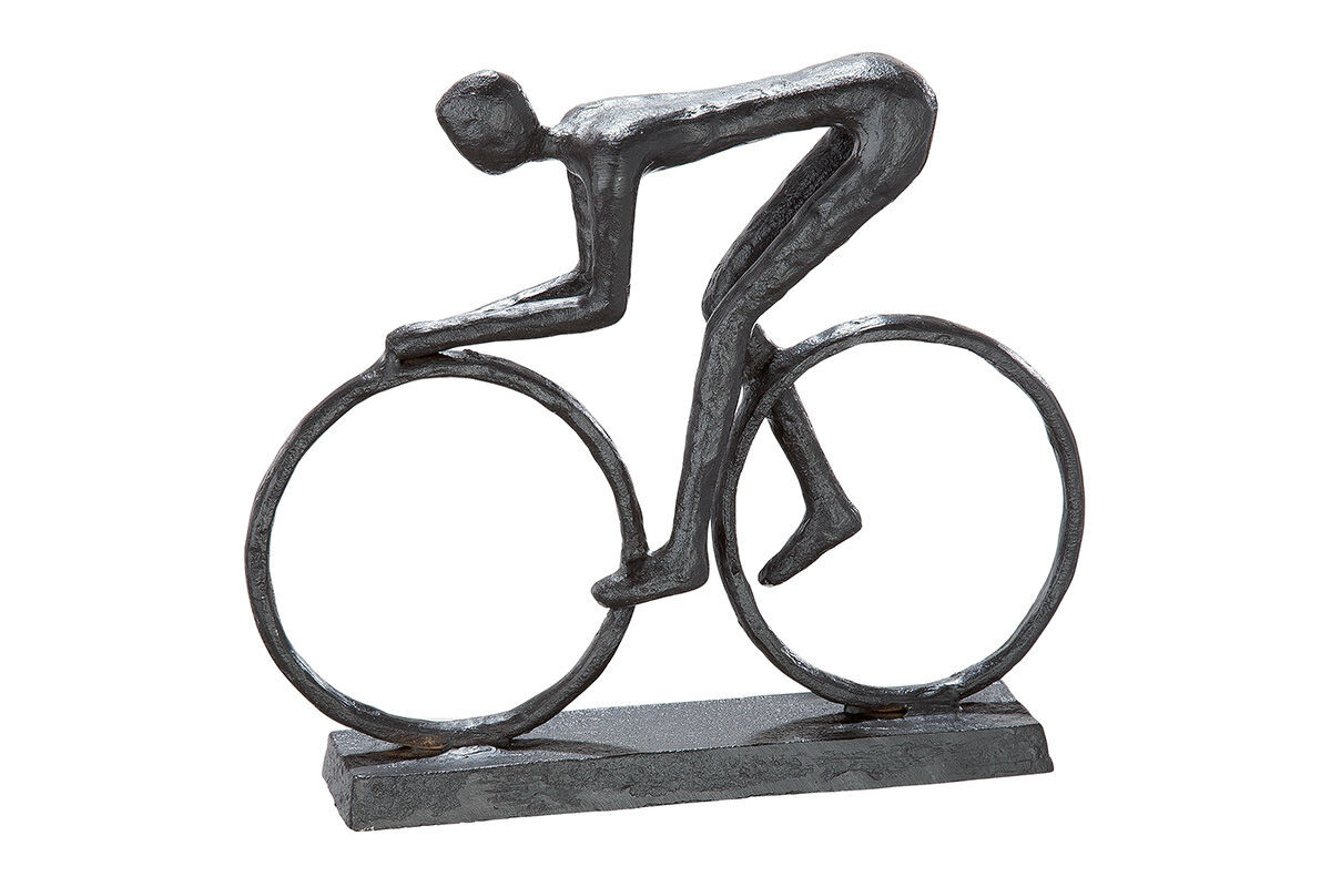 Železná dekoratívna socha cyklistu 