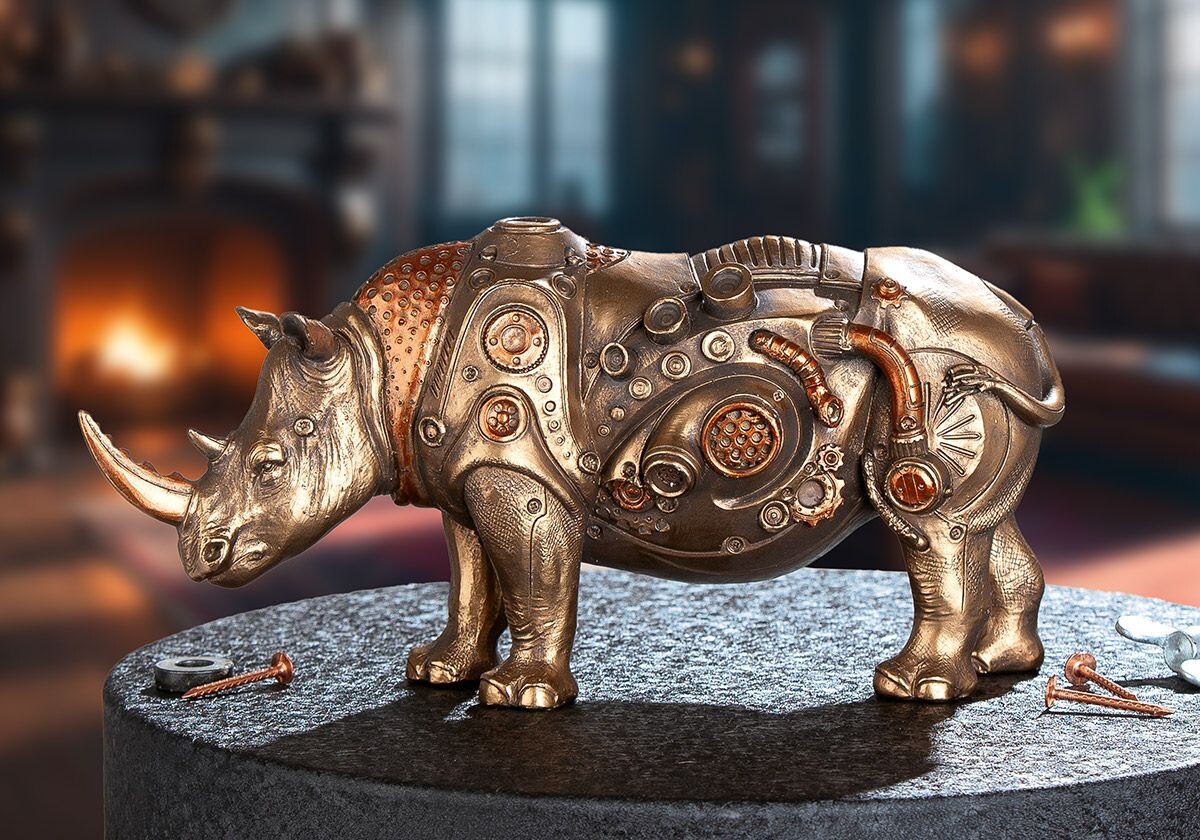 Steampunková figúrka nosorožca 