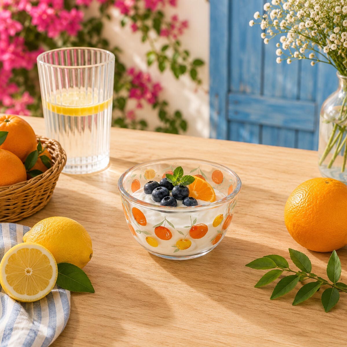 Sklenená miska Citrusové leto, 500 ml