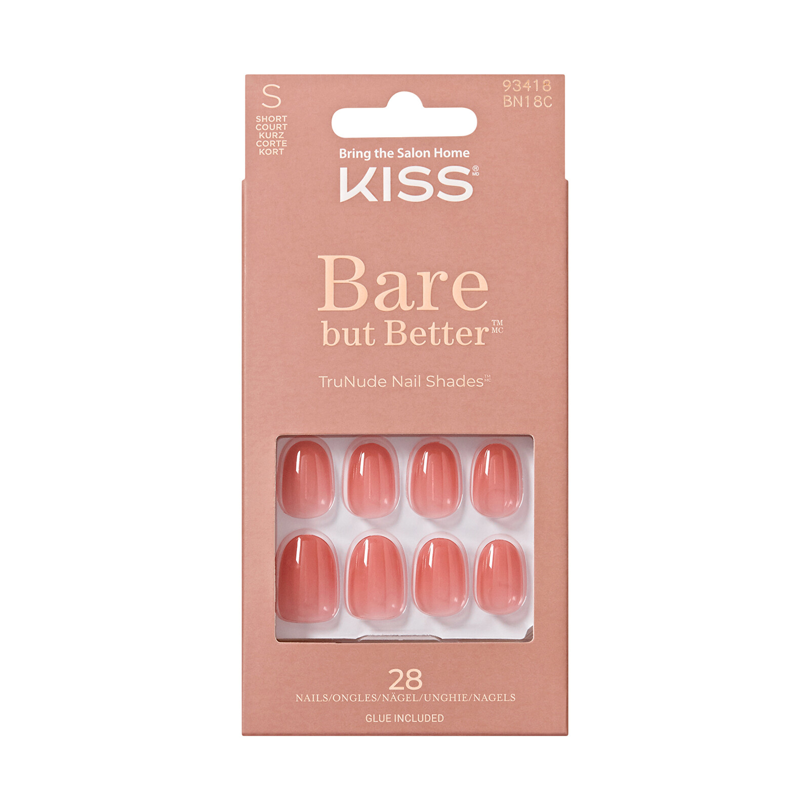 KISS Umelé nechty Bare-But-Better Nails - No More Naps 28 ks