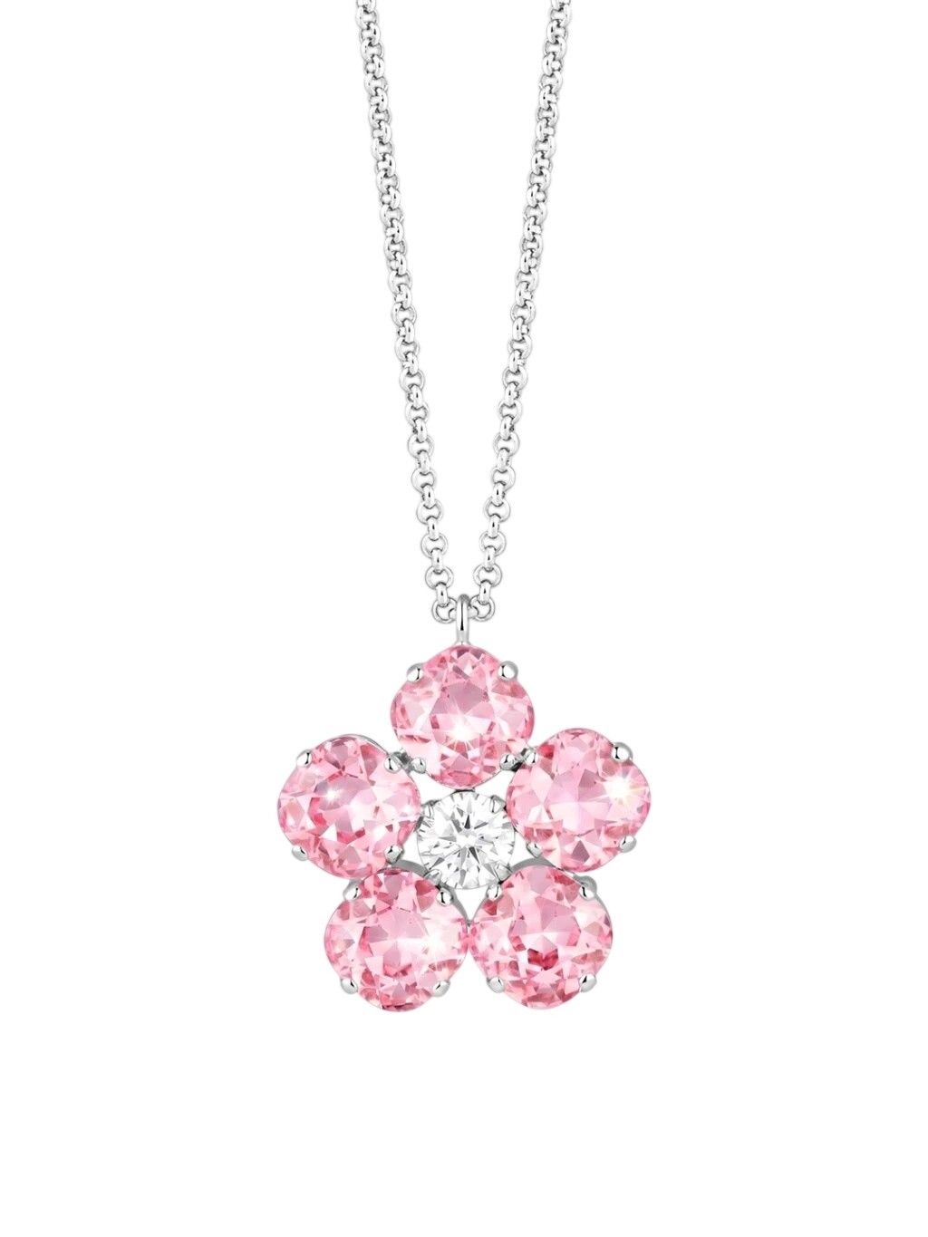 Preciosa Bižutérny náhrdelník s krištáľom Preciosa Florita Bloom Pop 2646 69 (retiazka, prívesok)