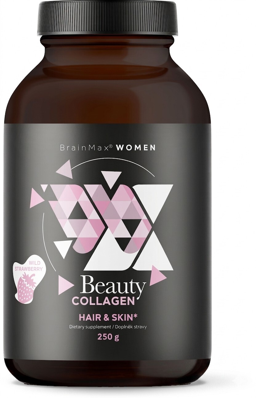 BrainMax Women Beauty Morský rybí kolagén Naticol - Lesná jahoda 250 g
