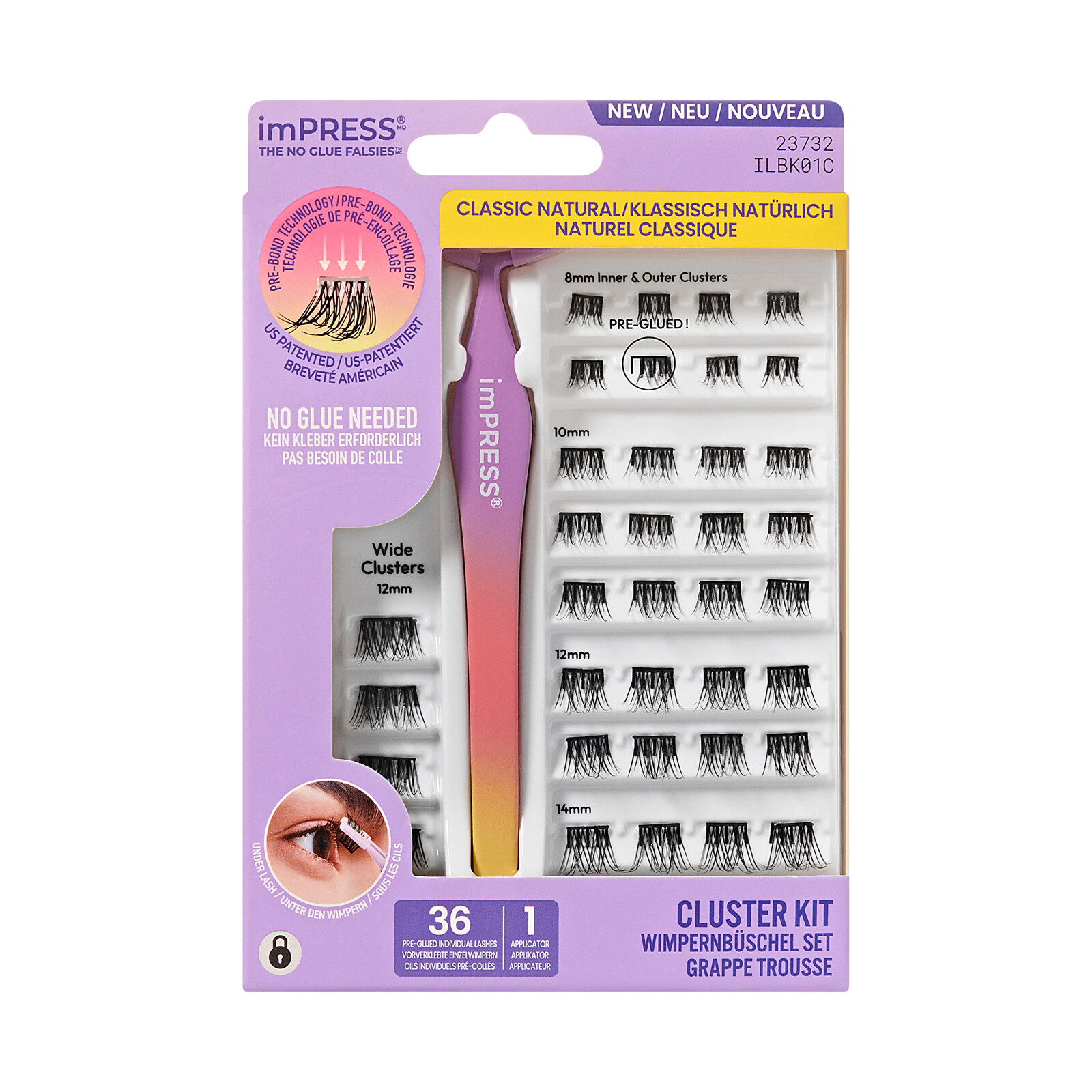 KISS Trsové riasy imPRESS Press on Falsies Kit 01