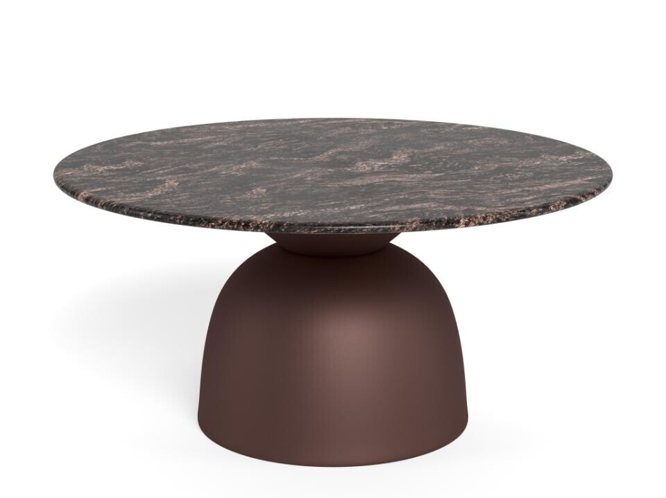 Konferenční stolek Ferrol 80 cm hnědý mat/mramor cocoa lesk