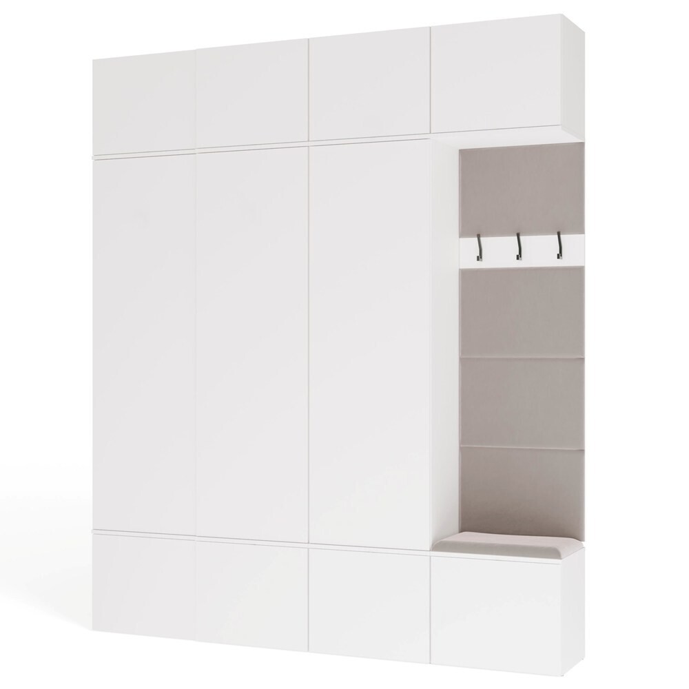 Předsíňová stěna Haga 3Sz1W 200 cm bílá