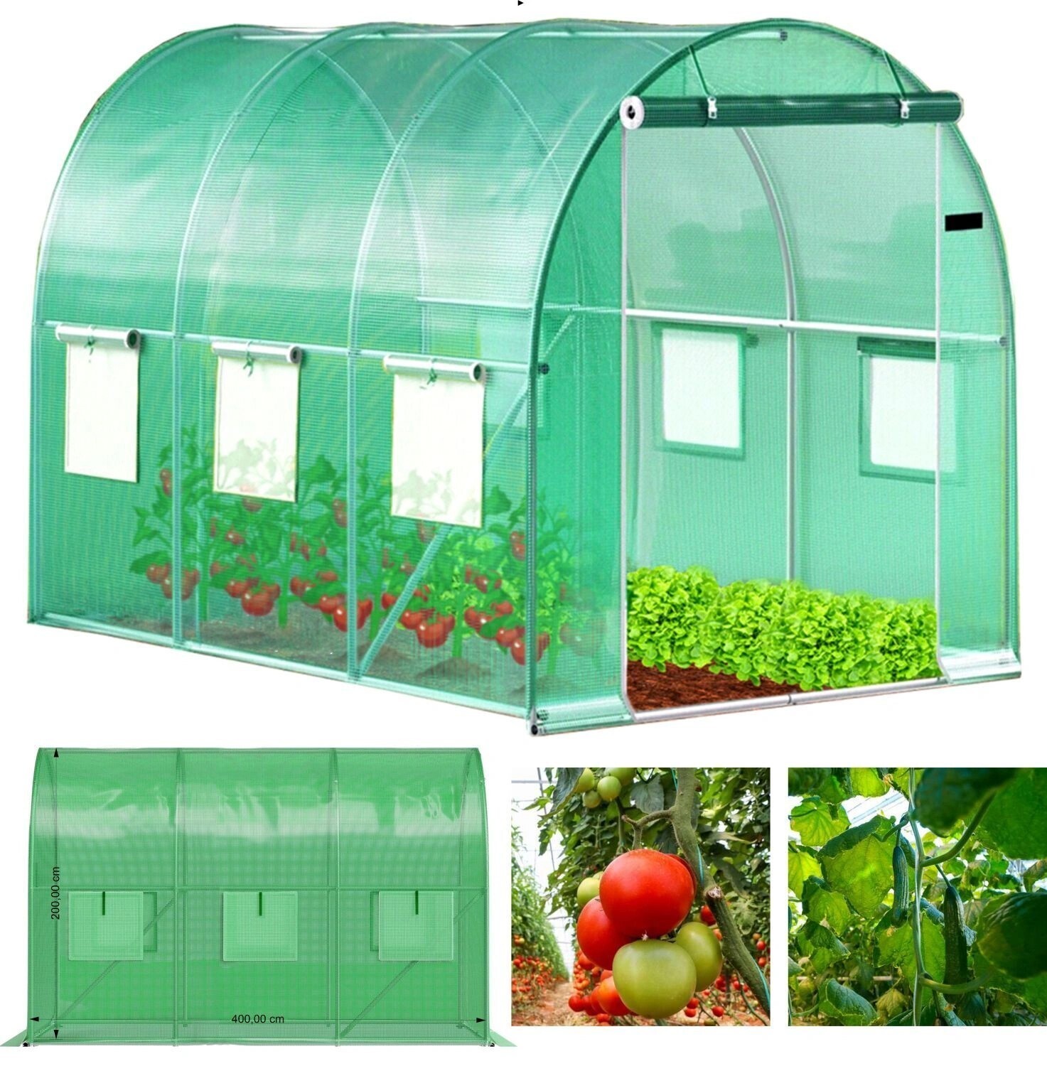 Zahradní fóliovník Berno 4x2,5x2 m zelený