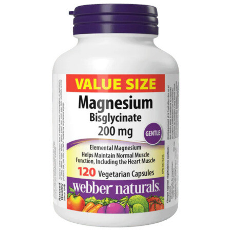 WEBBER NATURALS Magnézium bisglycinát bonus 200 mg 120 kapsúl
