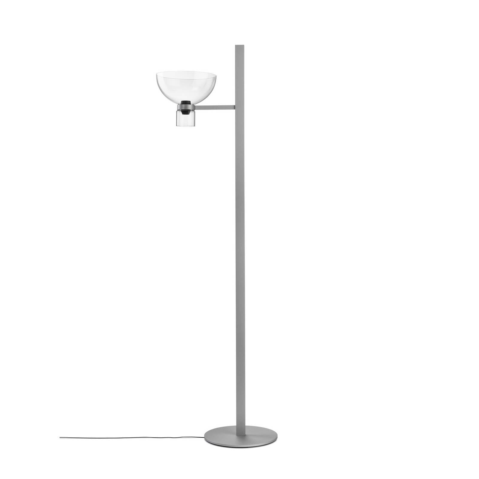 LED stojacia lampa Flos Nocturne F1 Bowl, strieborná, výška 206 cm