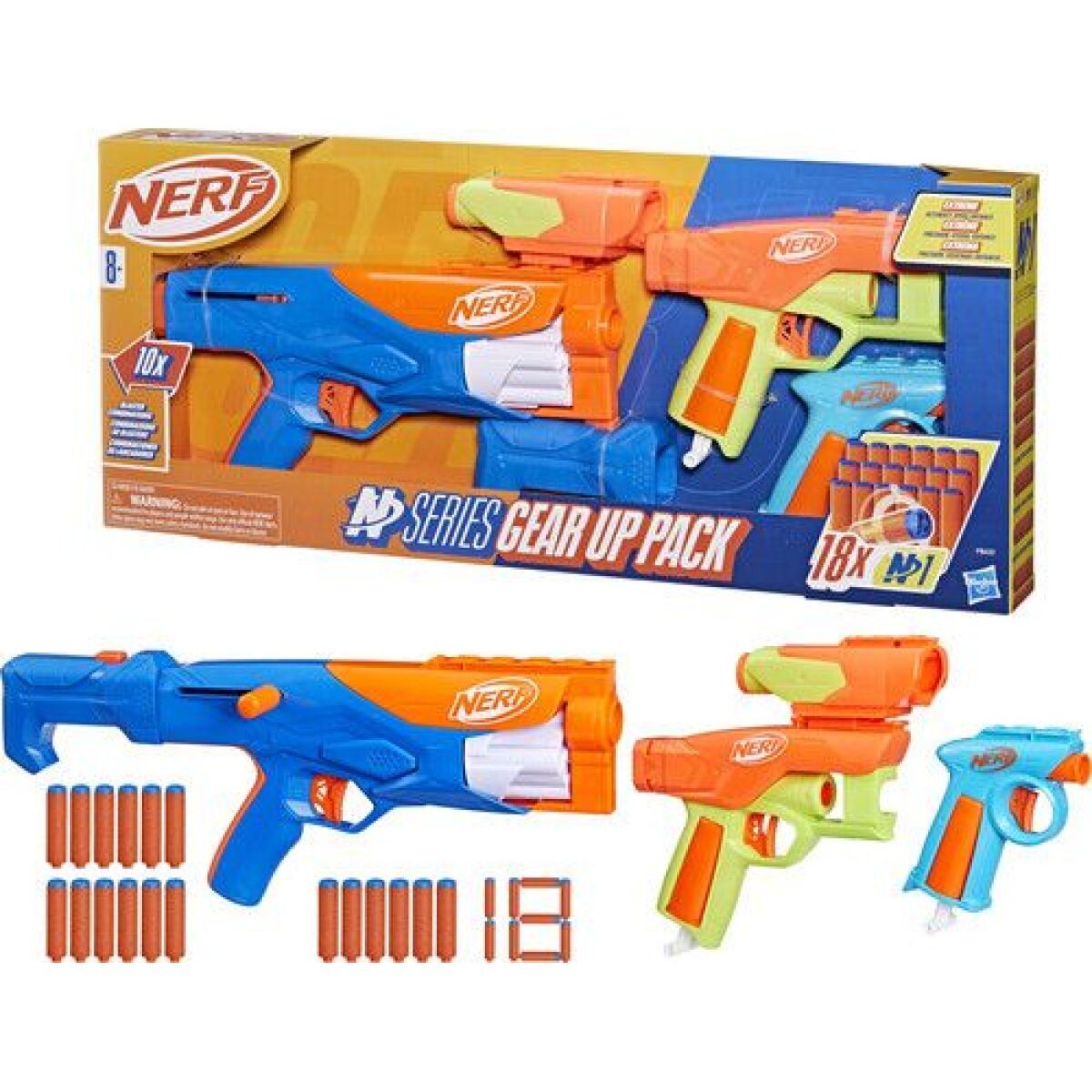 Hasbro Nerf Gear up pack puška + 2 pištole + 18 šípok