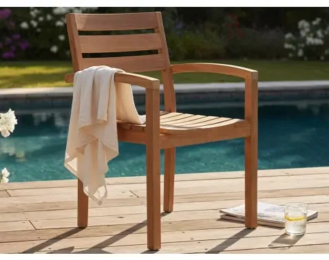 Záhradná stolička s podrúčkami Kediri, teak%