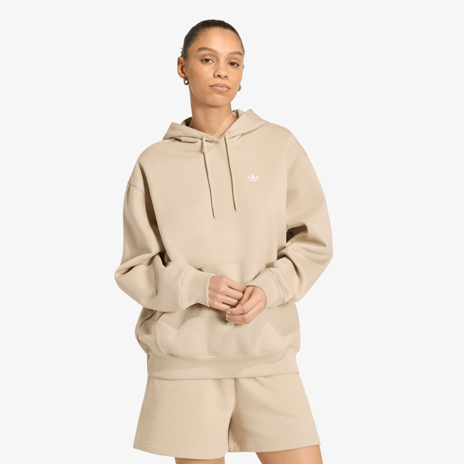 Mikina adidas Ess Fl Hd Os Khaki Three XL